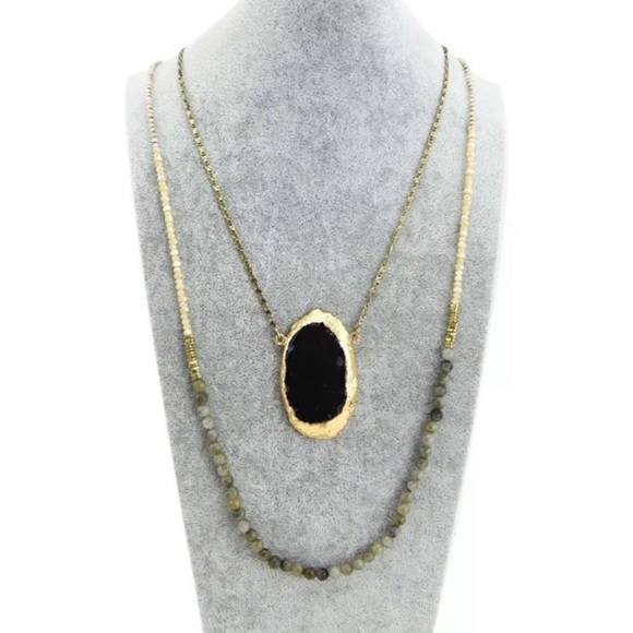 Beautiful Double chain real natural stone Necklace - Picture 2 of 9